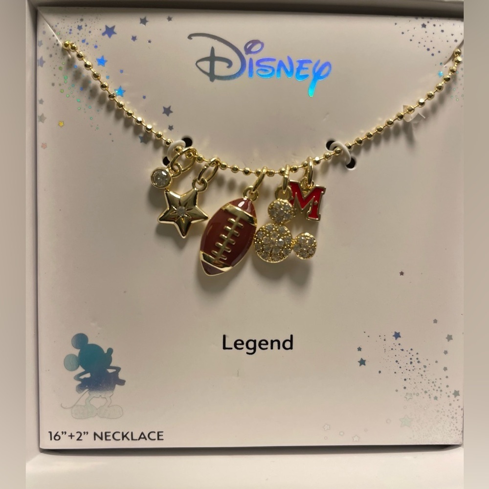 Disney Necklace,Mickey Mouse necklace,Disney Gold and Red Charm Necklace - Picture 8 of 8